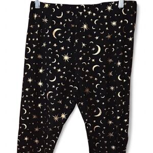 Women's Black Celestial Print Leggings